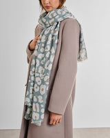 Katie Loxton Abstract Floral Printed Scarf - Grey and Taupe