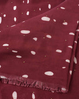 Katie Loxton Scattered Dots Printed Studded Scarf - Burgundy and White