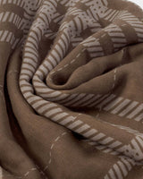 Katie Loxton Check Printed Scarf - Dark Brown and Taupe