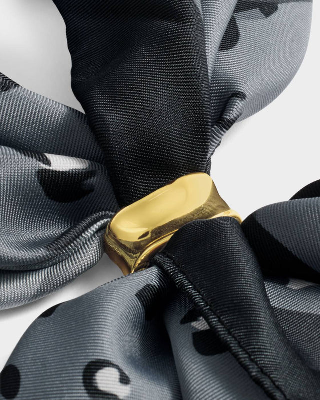 Katie Loxton Leopard Satin Multiway Scarf - Navy and Black