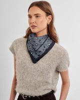 Katie Loxton Leopard Satin Multiway Scarf - Navy and Black
