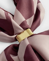 Katie Loxton Check Satin Multiway Scarf - Pink and Cherry