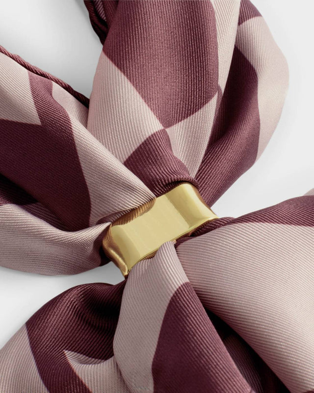 Katie Loxton Check Satin Multiway Scarf - Pink and Cherry