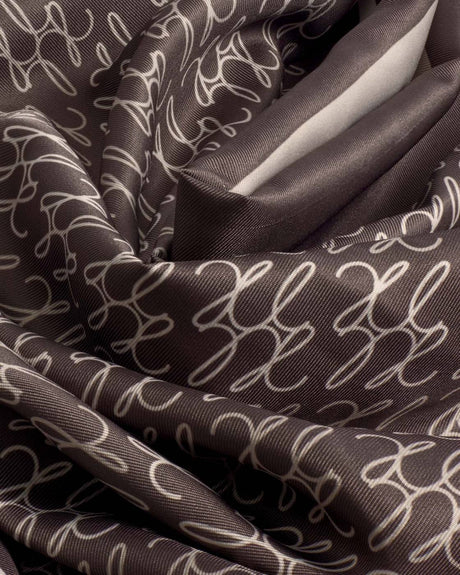 Katie Loxton KL Script Logo Satin Multiway Scarf - Chocolate and Taupe