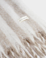 Katie Loxton Recycled Striped Tassel Scarf - Off White