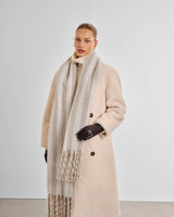Katie Loxton Recycled Striped Tassel Scarf - Off White