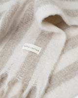 Katie Loxton Recycled Striped Tassel Scarf - Off White