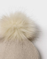 Katie Loxton Whipstitch Pom Pom Knitted Hat - Taupe