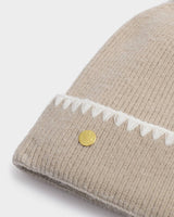 Katie Loxton Whipstitch Pom Pom Knitted Hat - Taupe