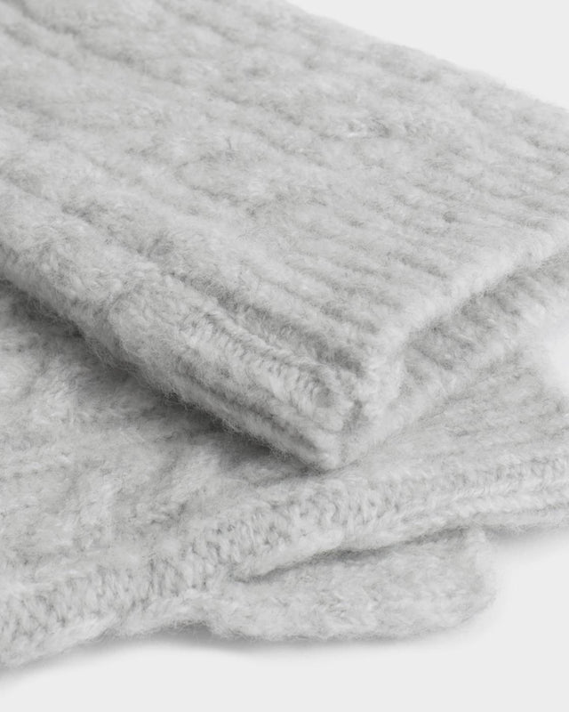Katie Loxton Cable Knit Handwarmer - Light Grey