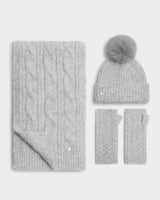 Katie Loxton Sequin Soft Knit Hat - Light Grey