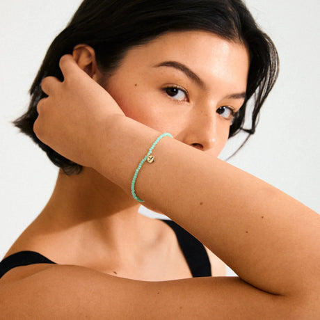 Pilgrim Gold and Mint Green Indie Bracelet