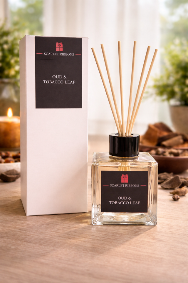Scarlet Ribbons Reed Diffuser - Oud & Tobacco Leaf