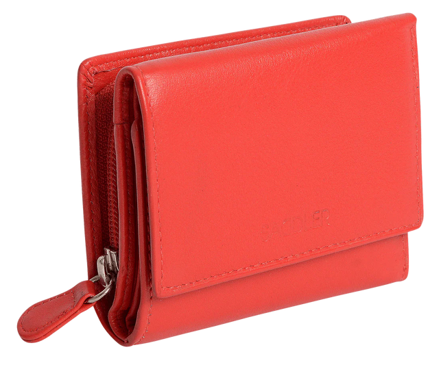Saddler Carla Leather Compact Trifold Purse - Orange