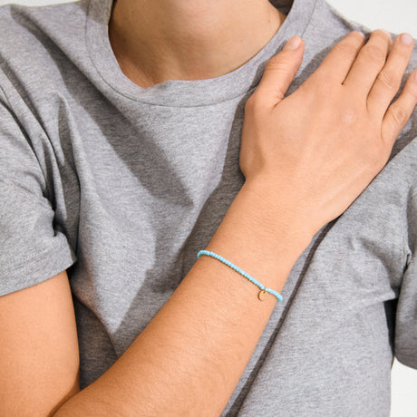 Pilgrim Gold and Sky Blue Indie Bracelet