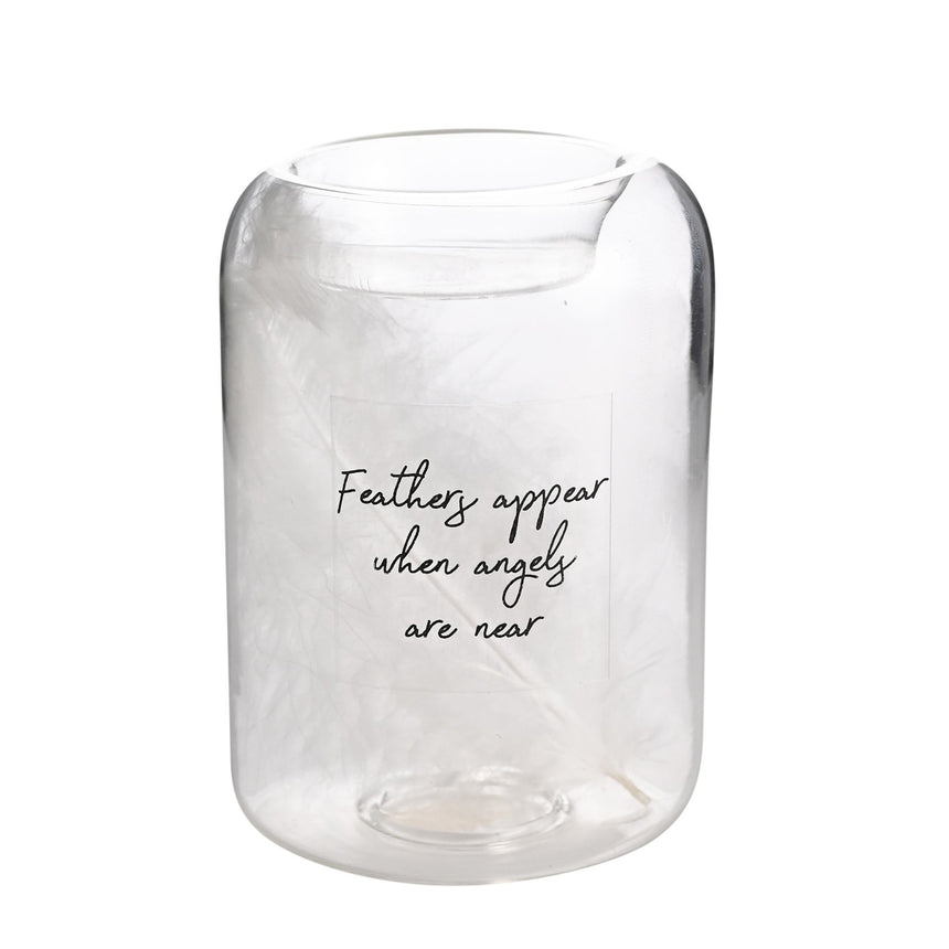 Thoughts Of You Feather Tealight Holder