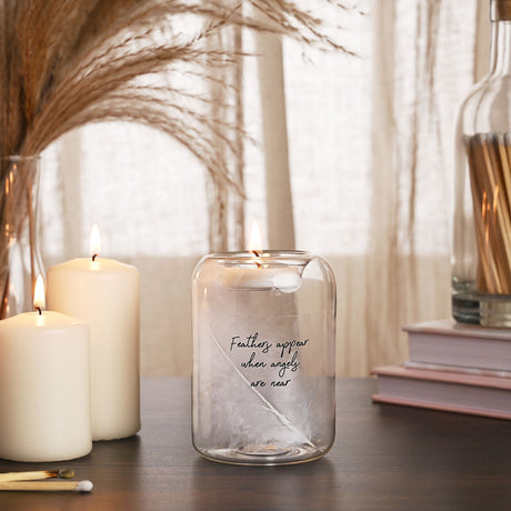 Thoughts Of You Feather Tealight Holder