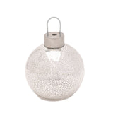 Silver LED Light Up Glass Bauble Decoration